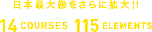 新コース&新エレメント誕生 全12コース95エレメントに!! 日本最大級をさらに拡大!